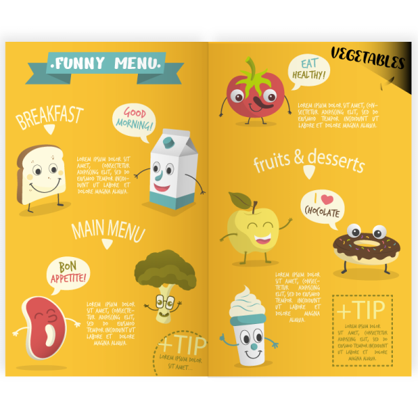 Diseño de menús infantiles